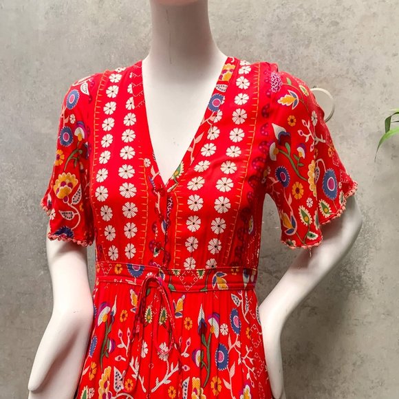 JAASE 'Tessa' Maxi Dress in Red Sweet Escape Print - Size XS - Picture 5 of 6